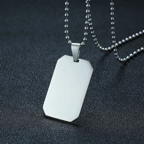 Stainless Steel Dog Tag Necklace .